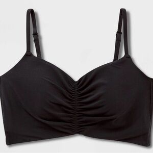 NWT-All In Motion Black Ruched Women's Sports Bra
